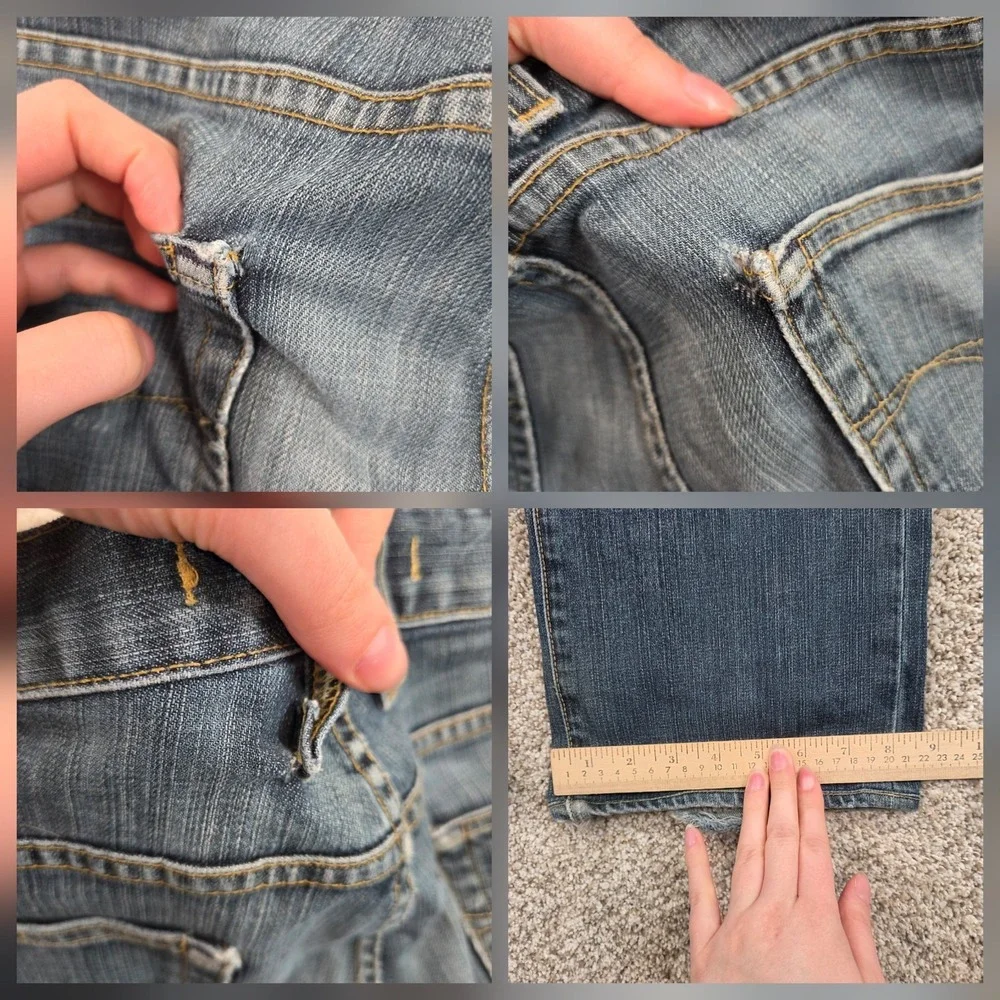 AGAVE Men's Jeans Size 34 (Fits 35x30.5) Relaxed Straight WATERMAN Distressed